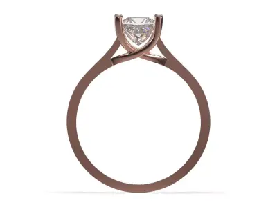 Prince Solitaire STL 3D Ring with Linear Stirrup model sr0114 3D print model