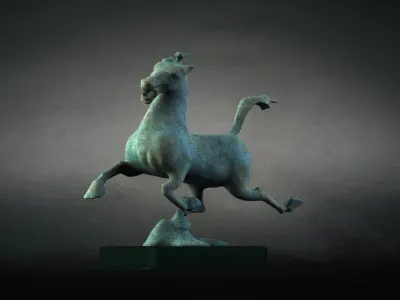 Flying horse treading swallow horse animal figurine statuette 3D model