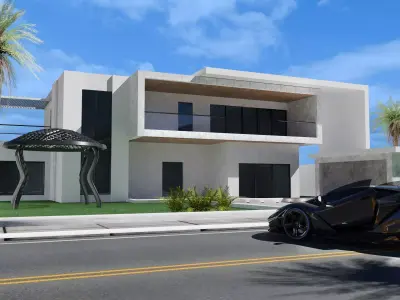 Modren Luxury House Low-poly 3D model
