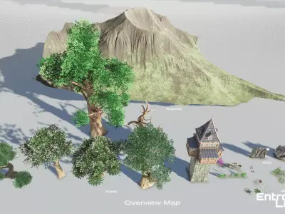 Whispering Grove Environment Unity Environment Low-poly 3D model