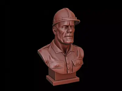 Engineer Bust 3D print model
