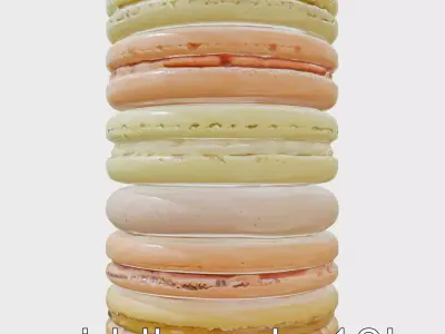 Macaron Tower Pastel Colors Stack Low-poly 3D model