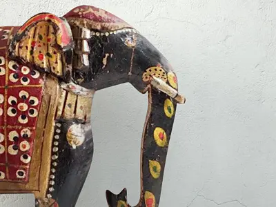 Vintage Indian Solid Wood Elephant 3D model
