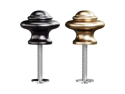 Wrought Iron Cabinet Knob Black Round 3D model