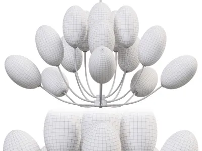  Echo Glass Globe 16 Light Chandelier   3D model