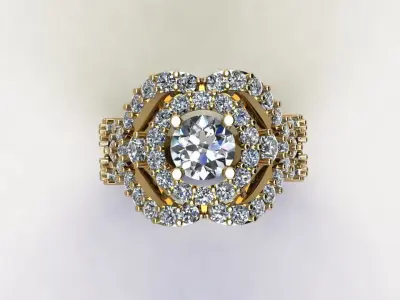 women ring with cad file design 2020 model R79 3D model