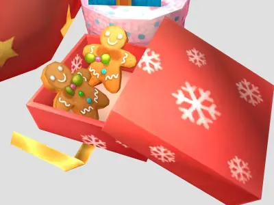 gift present Christmas holiday decoration package celebration  Low-poly 3D model