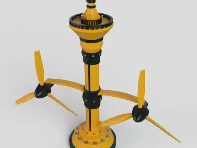 Hydroelectric power generator 3D model