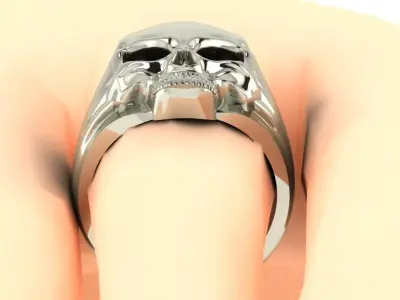 SKULL RING size 8 USA and 12 USA 3D print model