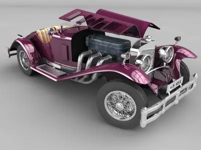 Mercedes SSK with Engine 3D model