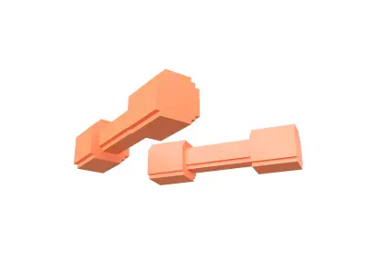 Voxel Style DumbBell v1 008 Low-poly 3D model