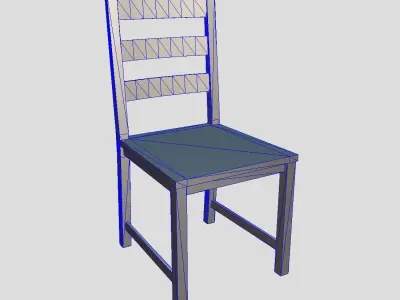 Chair 6 orange Low-poly 3D model