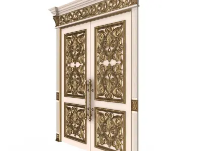 Carved Door Classic 01001 White Low-poly 3D model