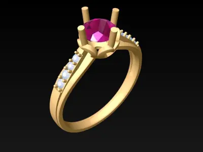 Diamond Ring - Womens Rings - N718822 3D print model