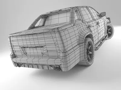 Car Rock Pickup Low-poly 3D model