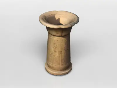 Ancient Egyptian Hieroglyphic Column 3D model