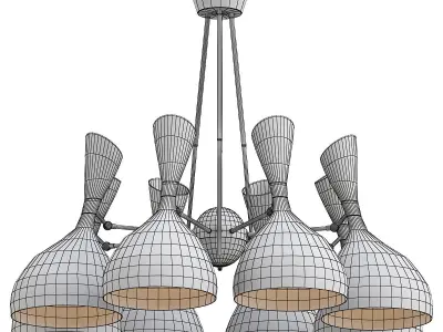 trumpet01 chandelier gold 3D model