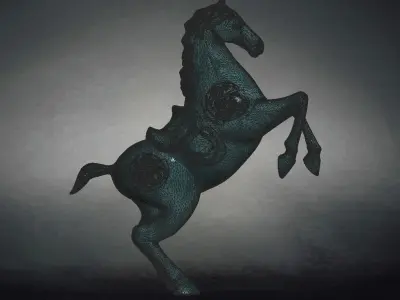 Statues stone carvings bronze   horse relics 3D model