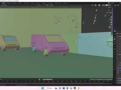 Demolition Racing wrecking racing with van Low-poly 3D model