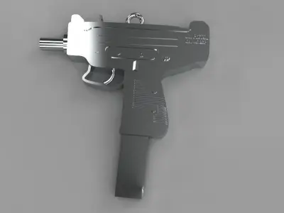 Uzi Pendant Gold Silver Platinum Jewelry Necklace 3D print model