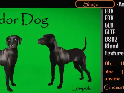 Afador Dog Low-poly 3D model