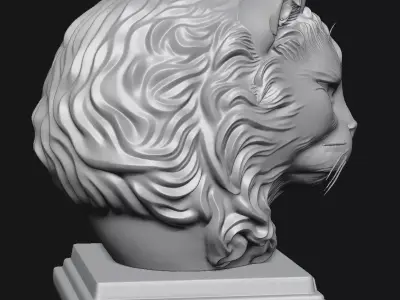 Cat sculpture 3D print model