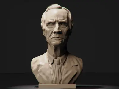 Bust of an Old Cowboy Free 3D print model