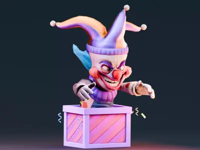 Stylized Halloween Props - Creepy Jack in the Box  Low-poly 3D model