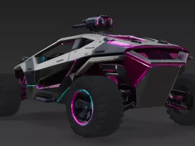 Cyberpunk Offroad Vehicle 3D Model Low-poly 3D model