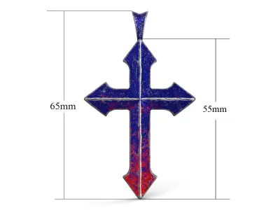 High-Poly Titanium Arrow-shaped cross 3D Model 3D model