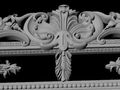 carved frame for mirror 3D model 2