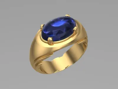 simple silver and gold ring 3D print model