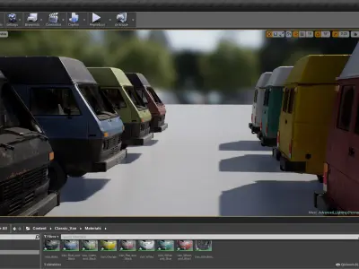 Van vehicle Pack for UE4 Low-poly 3D model