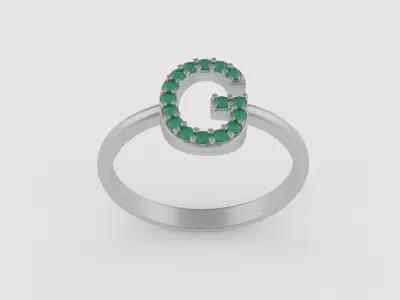 221230 ring with G letter 3D print model