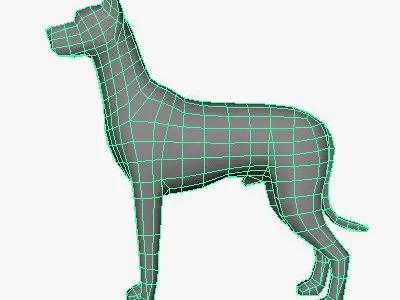 Low Poly Great Dane Low-poly 3D model