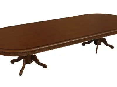 Wooden table with carvings  3500 3D model