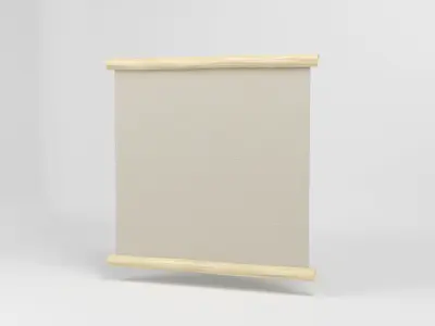 Hanging Scroll Traditional Asian Bamboo Style 3D Model 3D model