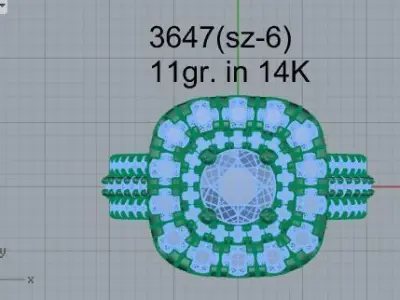 Square Halo Ring 3647 3D print model