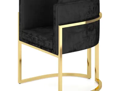 Chloe Glamur black  gold chair 3D model