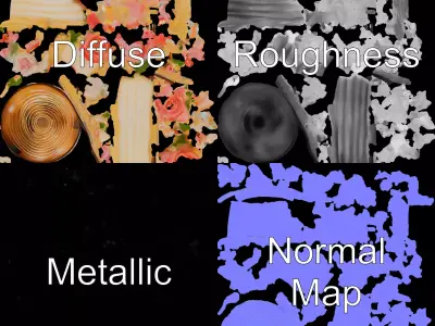 Floral Cake Design model pack Low-poly 3D model