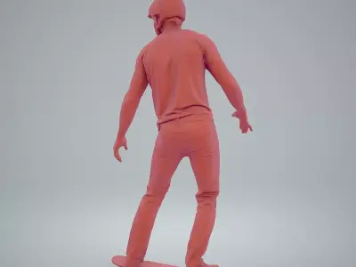 Sporty Man on the Skateboard SMan0302-HD2-O01P01-S 3D model