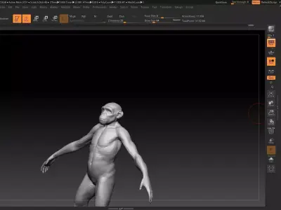 monkey low poly human body Low-poly 3D model