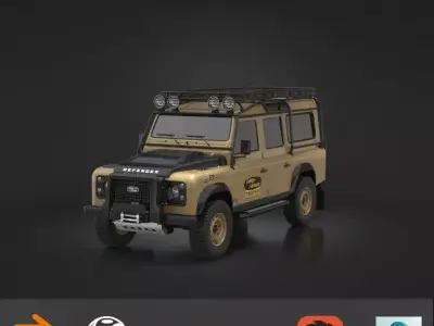 Land Rover Defender  Low-poly 3D model