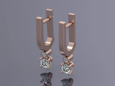 Jewelry Earrings Gold NH-055 3D print model
