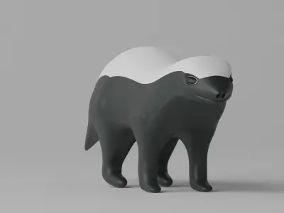 Cartoon Cute Honey Badger 3D model