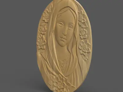 St Mary  Elegant Christian Wall Art and Decoration - keychain 01 3D print model