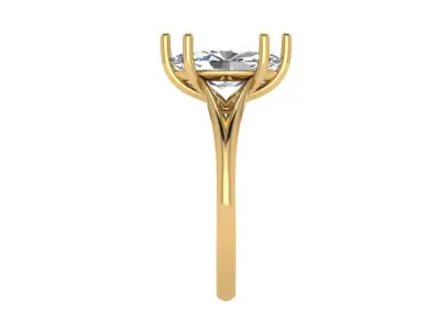 Marquise solitare cathedral split shank ring 3D print model