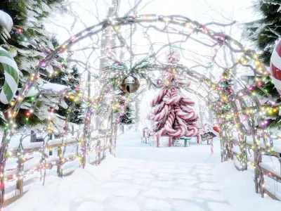 Christmas Forest Blender Scene - DAY 3D model