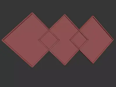 Modern Geometric Wall Mirror  Low poly 3D models 3D model