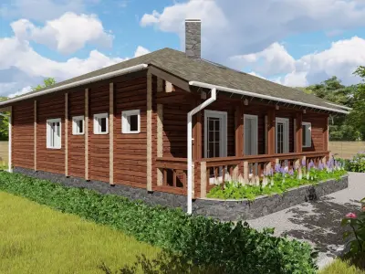 3D model of a wooden house 3D model get